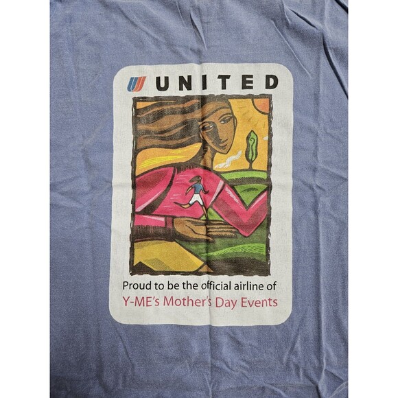 Vintage DELTA It's Time To Fly T Shirt Size L Blue - Picture 7 of 8